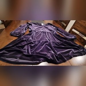 GAP ||  Charcoal Grey Velour Tiered Ruffle Dress - Sz XL Tall